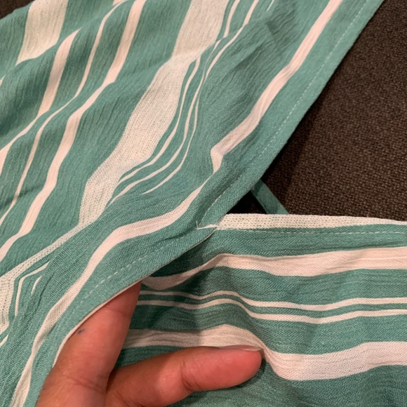 NWT Lulu’s Oceanside Adventure Green and White Striped Dress - Picture 13 of 13